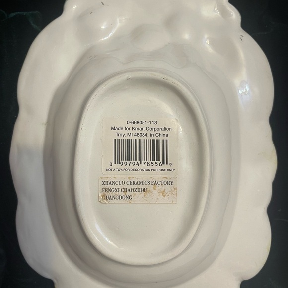 Vintage Classic Traditions Holiday Ceramic Candy Serving Dish 24K Gold Accents - Picture 9 of 13